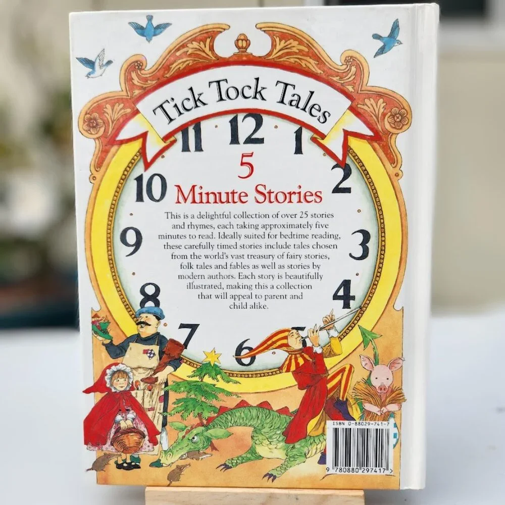 Vintage book Tick Tock Tales 5 Minute Stories Hardcover 1992 children's book Rhy